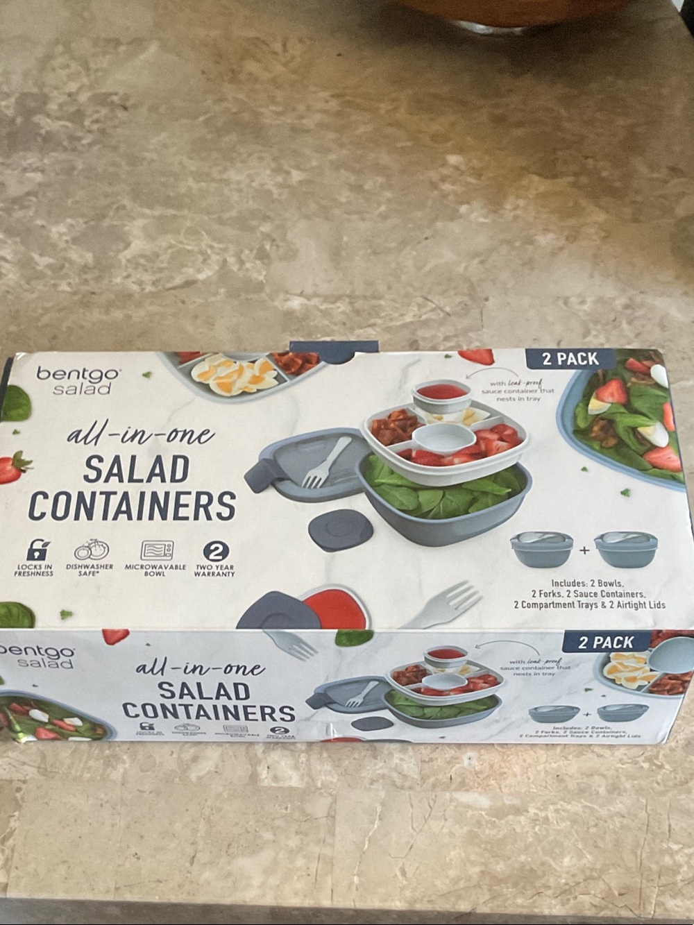 bentgo salad All-in-One Salad Containers - Gray/Red Accents